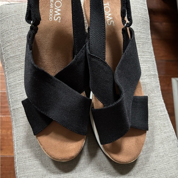 Tom’s Diana crossover platform espadrille casual sandals sz 9.5 - Picture 5 of 9